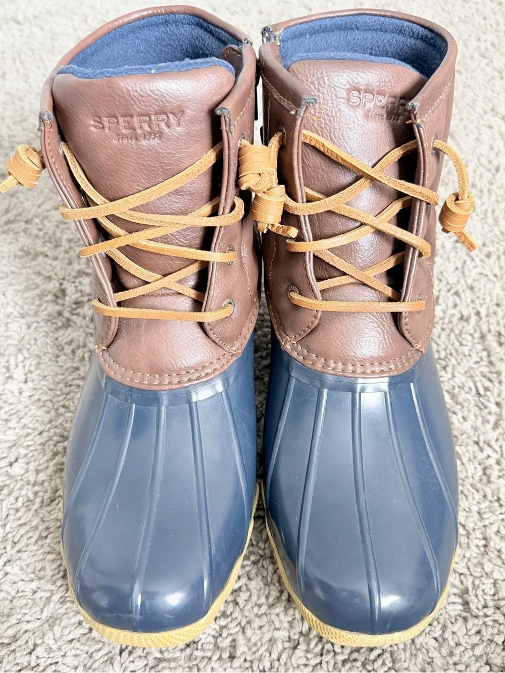 Sperry Saltwater Boots in Navy and Brown